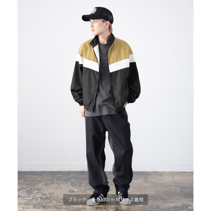スタンドジャケット メンズ SIDEWAY STANCE サイドウェイスタンス 裏トリコット ジップアップ ブルゾン アメカジ スケーター ストリート 古着MIX 韓国 | improves | 17