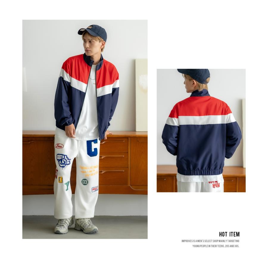 スタンドジャケット メンズ SIDEWAY STANCE サイドウェイスタンス 裏トリコット ジップアップ ブルゾン アメカジ スケーター ストリート 古着MIX 韓国 | improves | 19