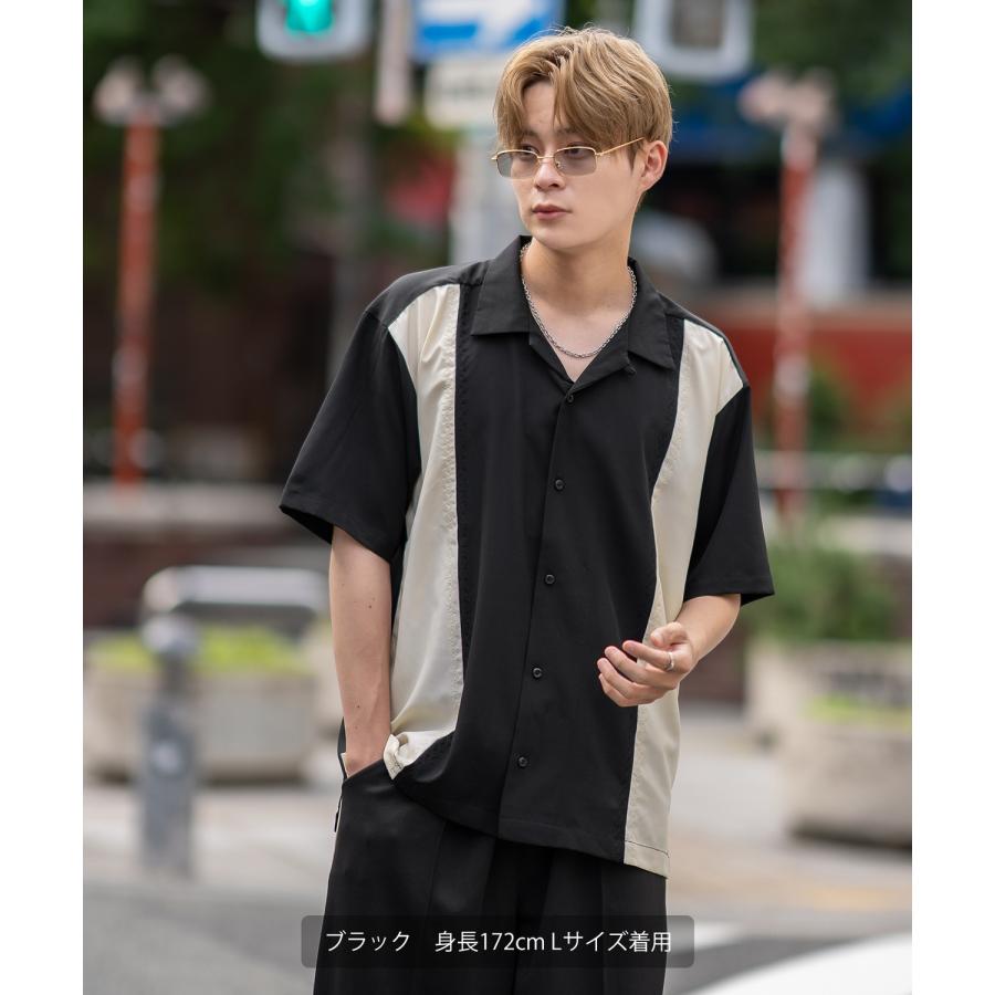 半袖シャツ メンズ 刺しゅうデザイン オープンカラーシャツ 開襟シャツ ボーリングシャツ アメカジ カジュアル スケーター ストリート 古着MIX 韓国ファッション | improves | 12