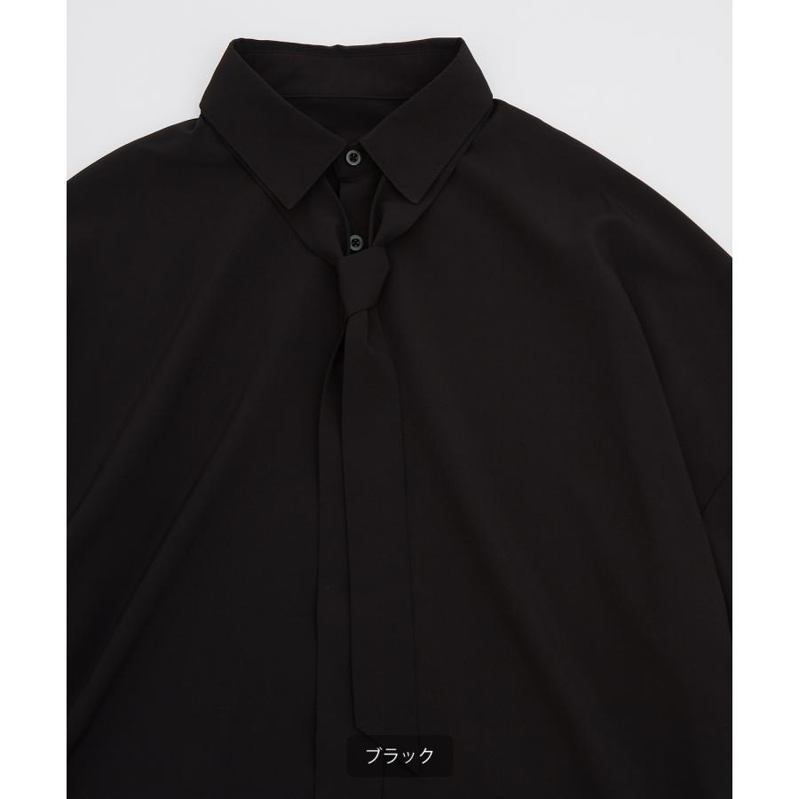 半袖シャツ メンズ ネクタイ レギュラーカラーシャツ 半端袖 シンプル ベーシック アメカジ カジュアル スケーター ストリート 古着MIX 韓国 | improves | 20