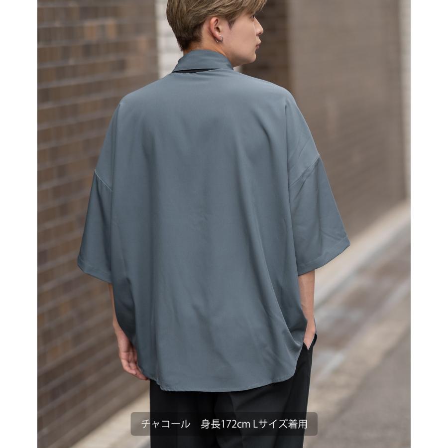 半袖シャツ メンズ ネクタイ レギュラーカラーシャツ 半端袖 シンプル ベーシック アメカジ カジュアル スケーター ストリート 古着MIX 韓国 | improves | 06