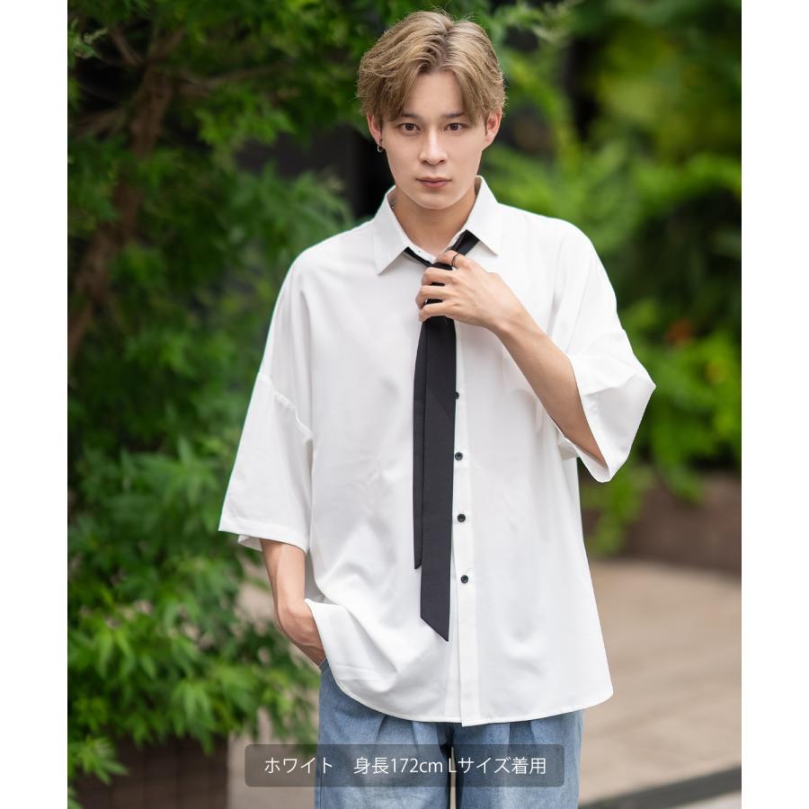 半袖シャツ メンズ ネクタイ レギュラーカラーシャツ 半端袖 シンプル ベーシック アメカジ カジュアル スケーター ストリート 古着MIX 韓国 | improves | 09