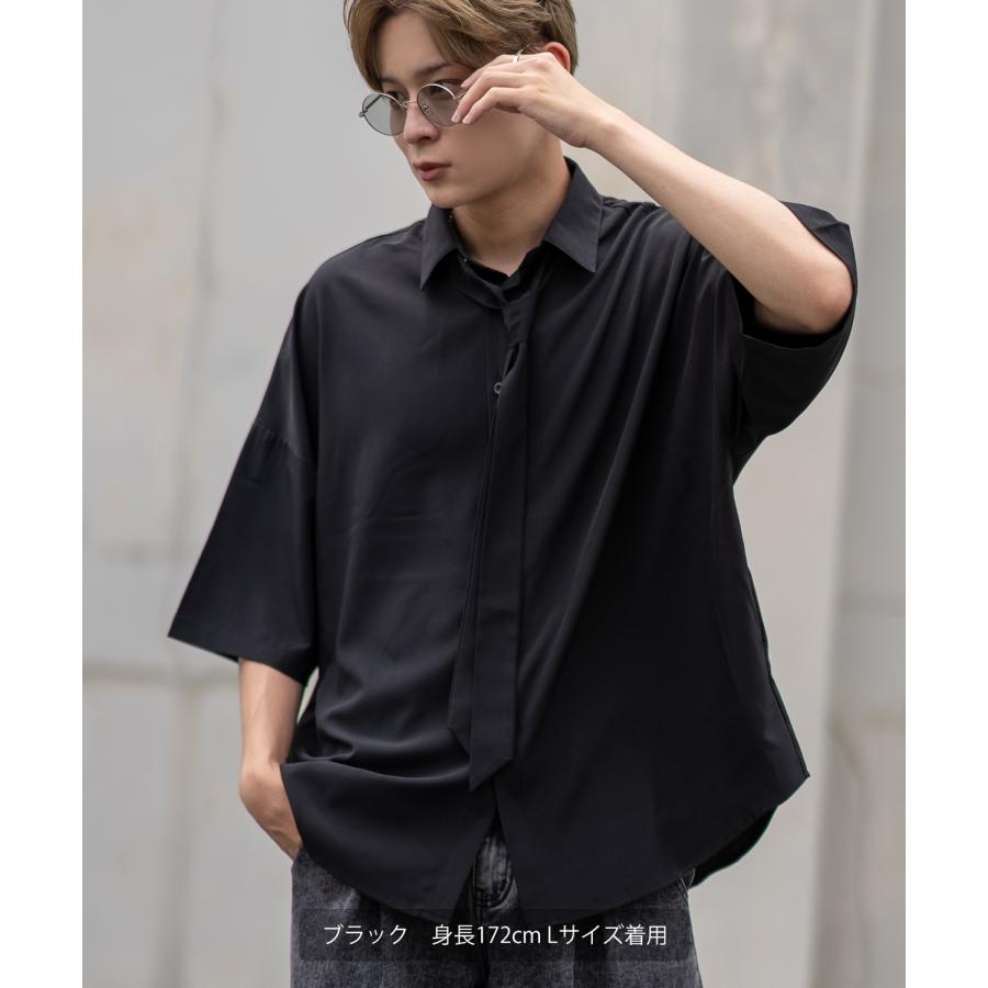 半袖シャツ メンズ ネクタイ レギュラーカラーシャツ 半端袖 シンプル ベーシック アメカジ カジュアル スケーター ストリート 古着MIX 韓国 | improves | 11