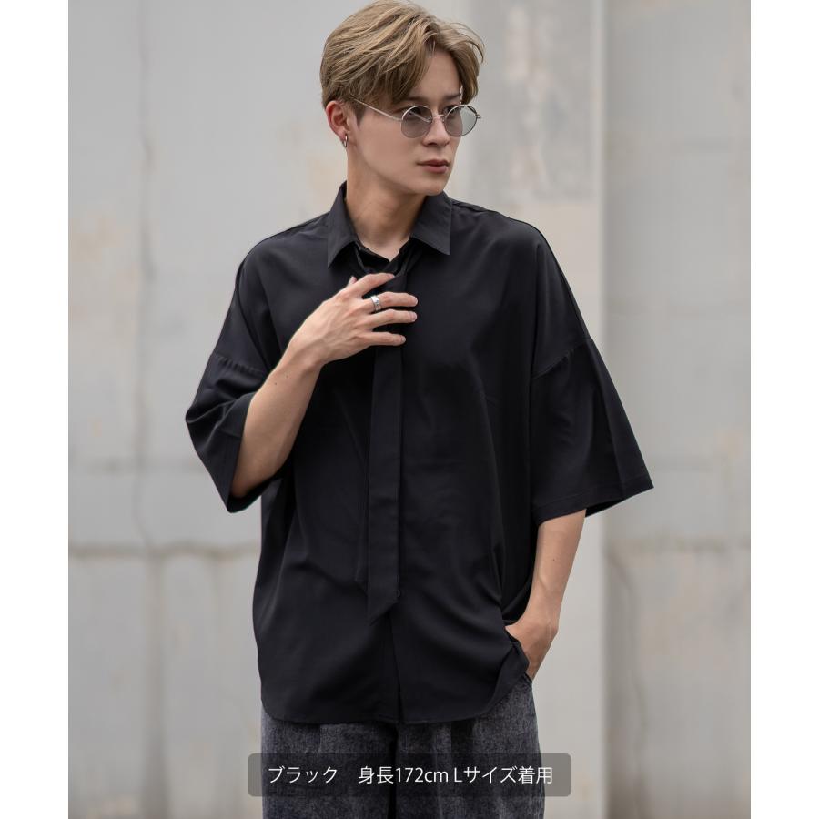 半袖シャツ メンズ ネクタイ レギュラーカラーシャツ 半端袖 シンプル ベーシック アメカジ カジュアル スケーター ストリート 古着MIX 韓国 | improves | 12