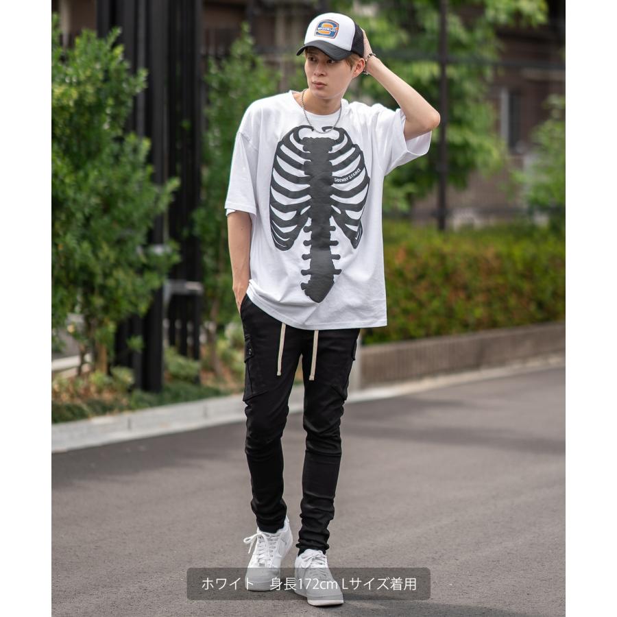半袖Tシャツ メンズ SIDEWAY STANCE サイドウェイスタンス ボーン 発泡プリント カットソー アメカジ スケーター ストリート 古着MIX 韓国 | improves | 12
