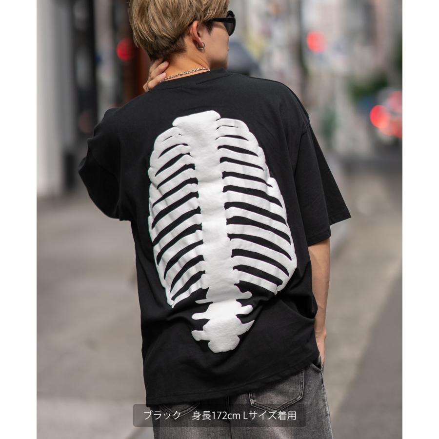 半袖Tシャツ メンズ SIDEWAY STANCE サイドウェイスタンス ボーン 発泡プリント カットソー アメカジ スケーター ストリート 古着MIX 韓国 | improves | 04