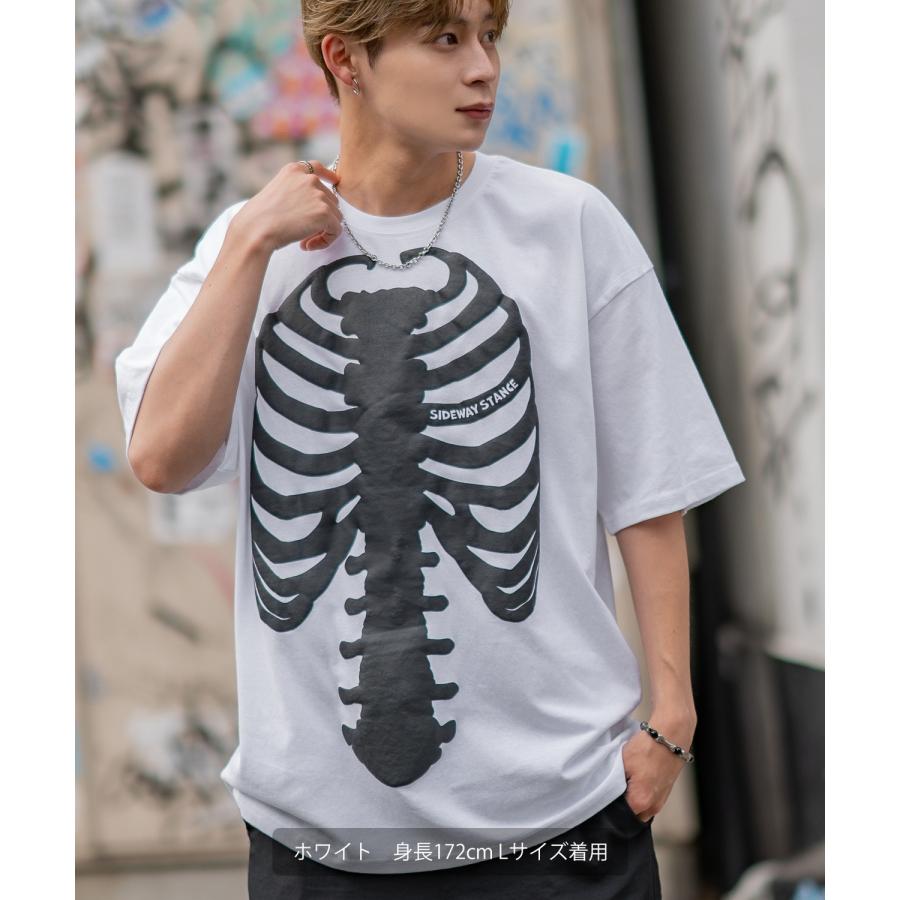 半袖Tシャツ メンズ SIDEWAY STANCE サイドウェイスタンス ボーン 発泡プリント カットソー アメカジ スケーター ストリート 古着MIX 韓国 | improves | 07