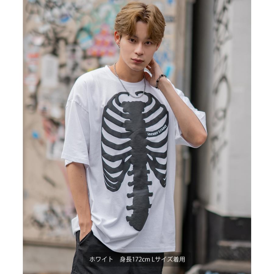 半袖Tシャツ メンズ SIDEWAY STANCE サイドウェイスタンス ボーン 発泡プリント カットソー アメカジ スケーター ストリート 古着MIX 韓国 | improves | 08