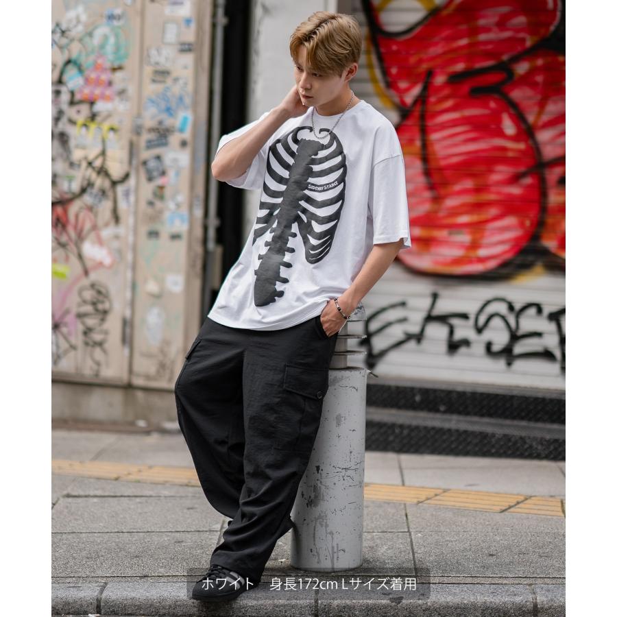 半袖Tシャツ メンズ SIDEWAY STANCE サイドウェイスタンス ボーン 発泡プリント カットソー アメカジ スケーター ストリート 古着MIX 韓国 | improves | 10