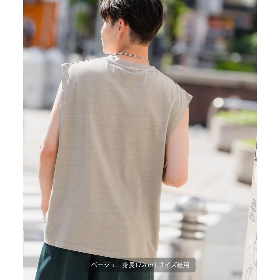 Tシャツ メンズ SIDEWAY STANCE サイドウェイスタンス ピグメント加工 ヴィンテージ加工 ドッグプリント ノースリーブ カットソー スケーター ストリート 韓国 | improves | 05