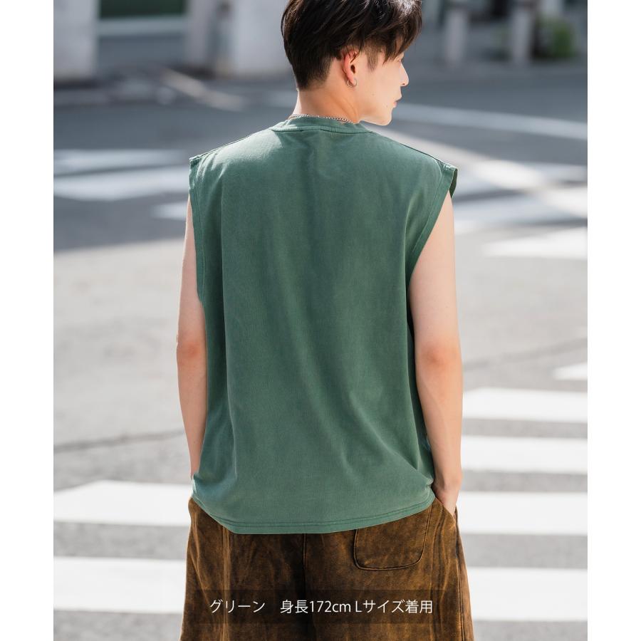 Tシャツ メンズ SIDEWAY STANCE サイドウェイスタンス ピグメント加工 ヴィンテージ加工 ドッグプリント ノースリーブ カットソー スケーター ストリート 韓国 | improves | 09