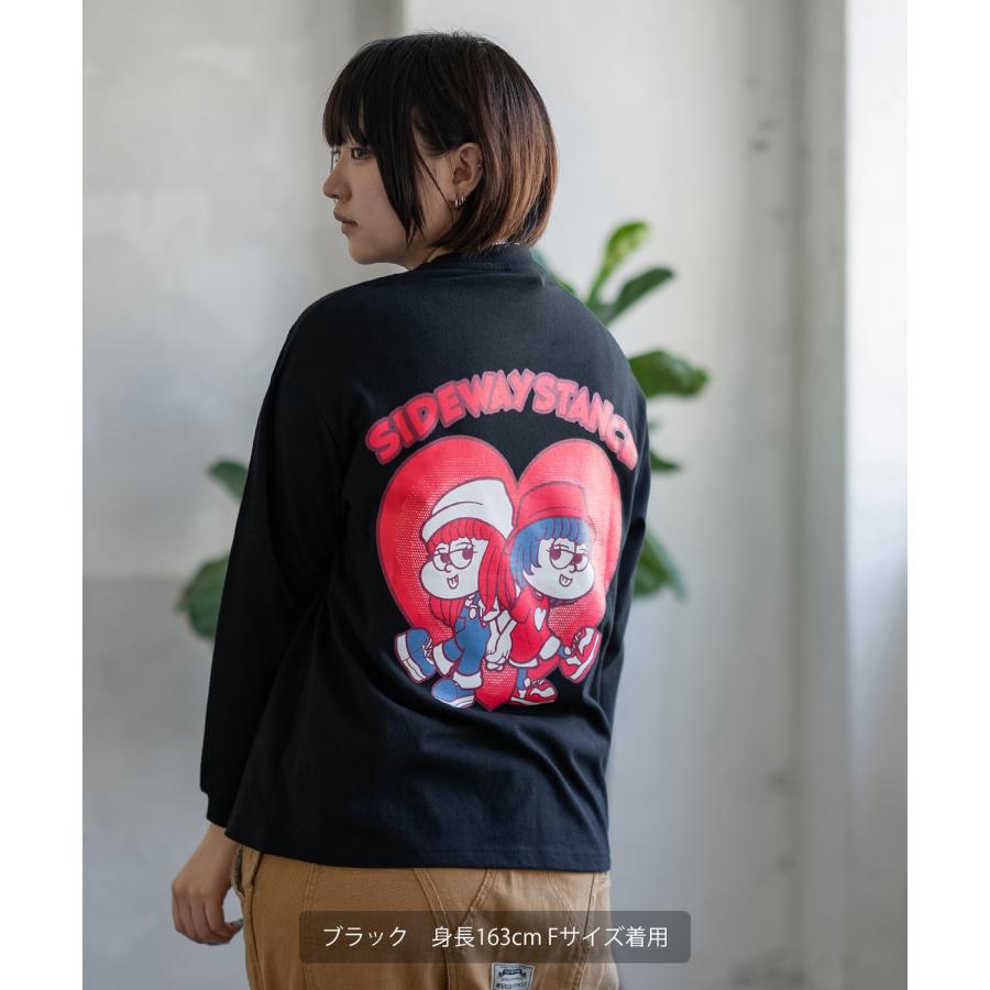 長袖Tシャツ レディース SIDEWAY STANCE サイドウェイスタンス オリジナル ハートガール グラフィック ロンT カットソー アメカジ スケーター ストリート | improves | 04