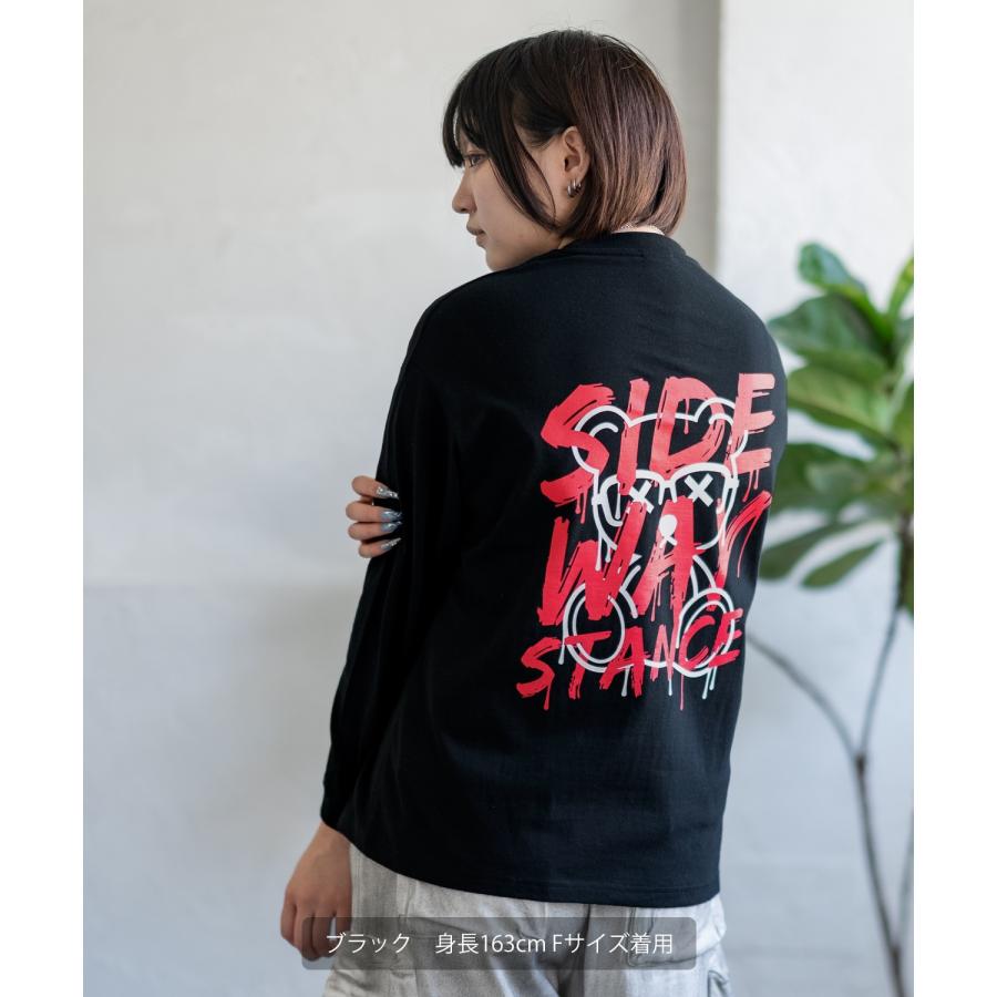 長袖Tシャツ レディース SIDEWAY STANCE サイドウェイスタンス オリジナル ペンキベア グラフィック ロンT カットソー アメカジ スケーター ストリート | improves | 04