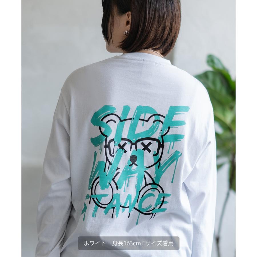 長袖Tシャツ レディース SIDEWAY STANCE サイドウェイスタンス オリジナル ペンキベア グラフィック ロンT カットソー アメカジ スケーター ストリート | improves | 08