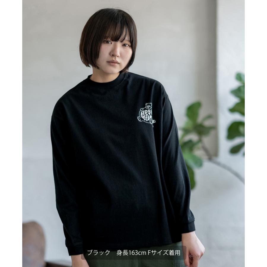 長袖Tシャツ レディース SIDEWAY STANCE サイドウェイスタンス オリジナル スケボー クマ グラフィック ロンT カットソー アメカジ スケーター ストリート | improves | 03