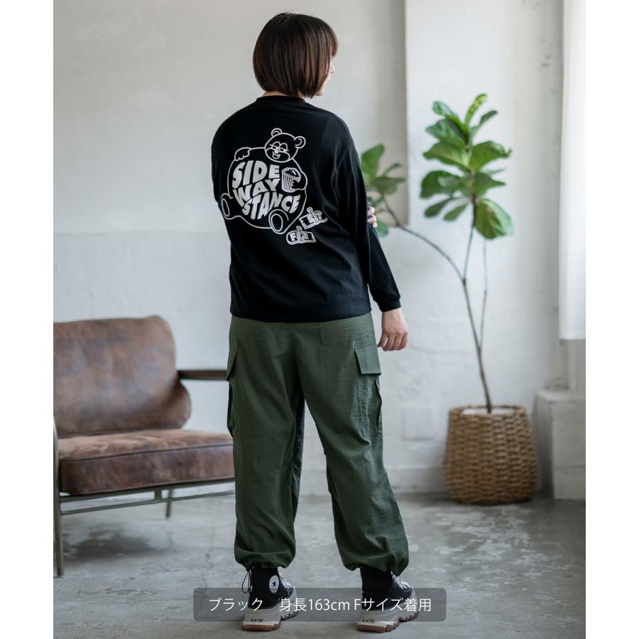 長袖Tシャツ レディース SIDEWAY STANCE サイドウェイスタンス オリジナル スケボー クマ グラフィック ロンT カットソー アメカジ スケーター ストリート | improves | 06