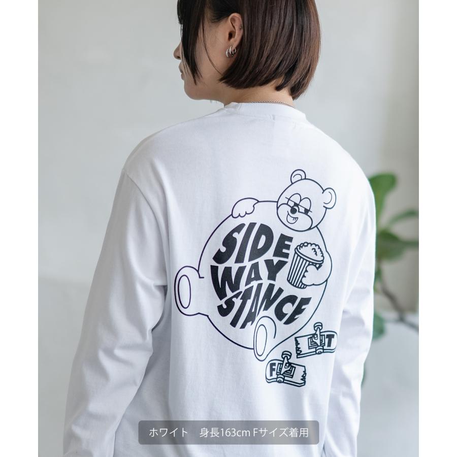 長袖Tシャツ レディース SIDEWAY STANCE サイドウェイスタンス オリジナル スケボー クマ グラフィック ロンT カットソー アメカジ スケーター ストリート | improves | 08