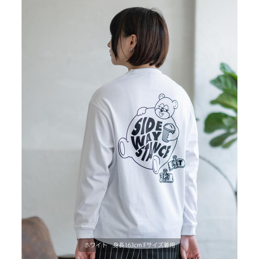 長袖Tシャツ レディース SIDEWAY STANCE サイドウェイスタンス オリジナル スケボー クマ グラフィック ロンT カットソー アメカジ スケーター ストリート | improves | 09