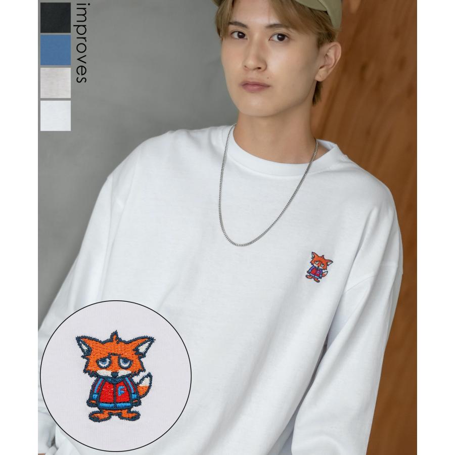 長袖Tシャツ メンズ SIDEWAY STANCE サイドウェイスタンス オリジナル ワンポイント 刺しゅう カットソー ロンT 大きめ アメカジ カジュアル スケーター | improves