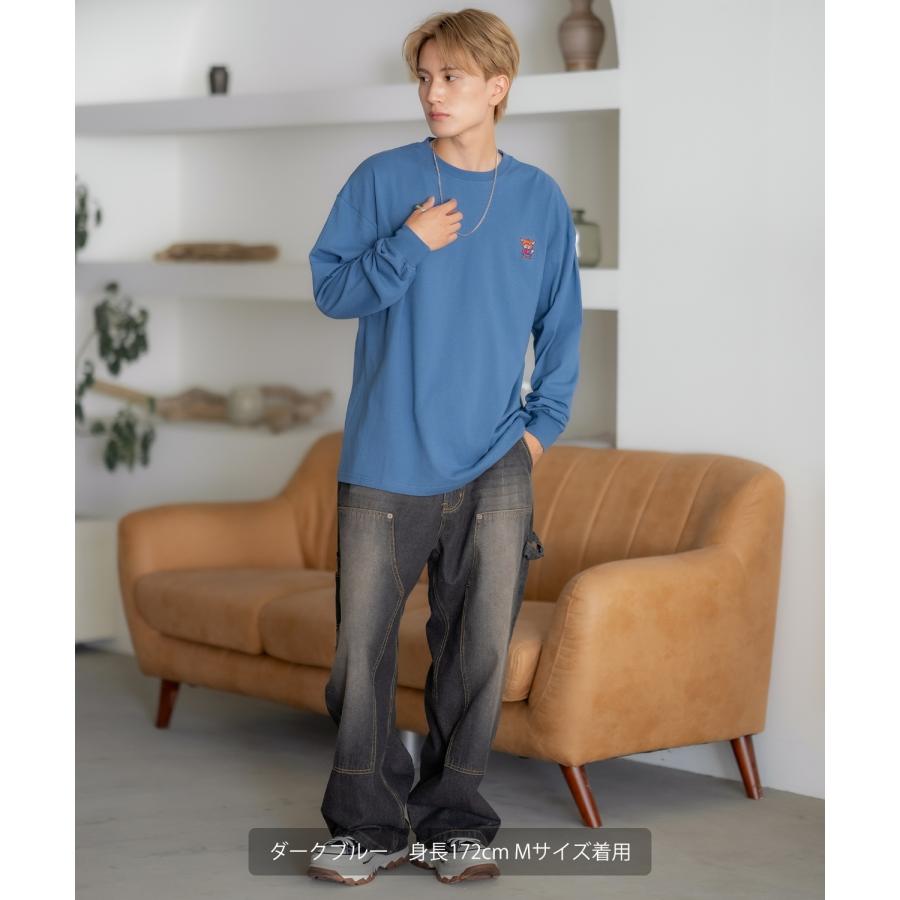 長袖Tシャツ メンズ SIDEWAY STANCE サイドウェイスタンス オリジナル ワンポイント 刺しゅう カットソー ロンT 大きめ アメカジ カジュアル スケーター | improves | 11