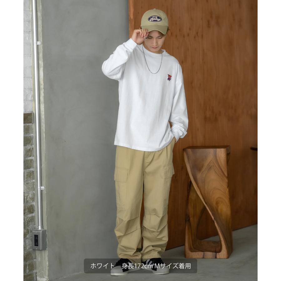 長袖Tシャツ メンズ SIDEWAY STANCE サイドウェイスタンス オリジナル ワンポイント 刺しゅう カットソー ロンT 大きめ アメカジ カジュアル スケーター | improves | 03