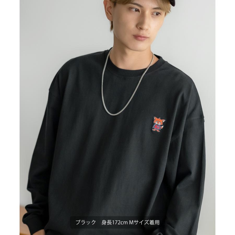 長袖Tシャツ メンズ SIDEWAY STANCE サイドウェイスタンス オリジナル ワンポイント 刺しゅう カットソー ロンT 大きめ アメカジ カジュアル スケーター | improves | 04