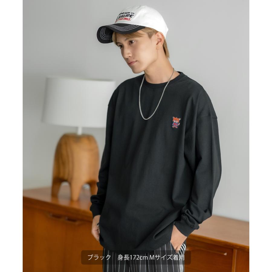 長袖Tシャツ メンズ SIDEWAY STANCE サイドウェイスタンス オリジナル ワンポイント 刺しゅう カットソー ロンT 大きめ アメカジ カジュアル スケーター | improves | 05