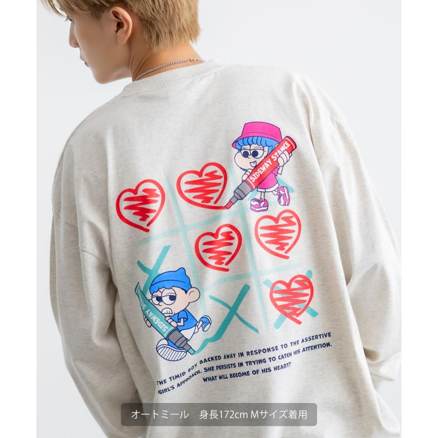 長袖Tシャツ メンズ SIDEWAY STANCE サイドウェイスタンス マルバツプリント カットソー ロンT 大きめ アメカジ カジュアル スケーター ストリート 古着MIX 韓国 | improves | 18