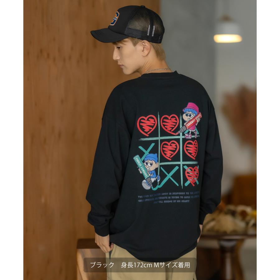 長袖Tシャツ メンズ SIDEWAY STANCE サイドウェイスタンス マルバツプリント カットソー ロンT 大きめ アメカジ カジュアル スケーター ストリート 古着MIX 韓国 | improves | 06