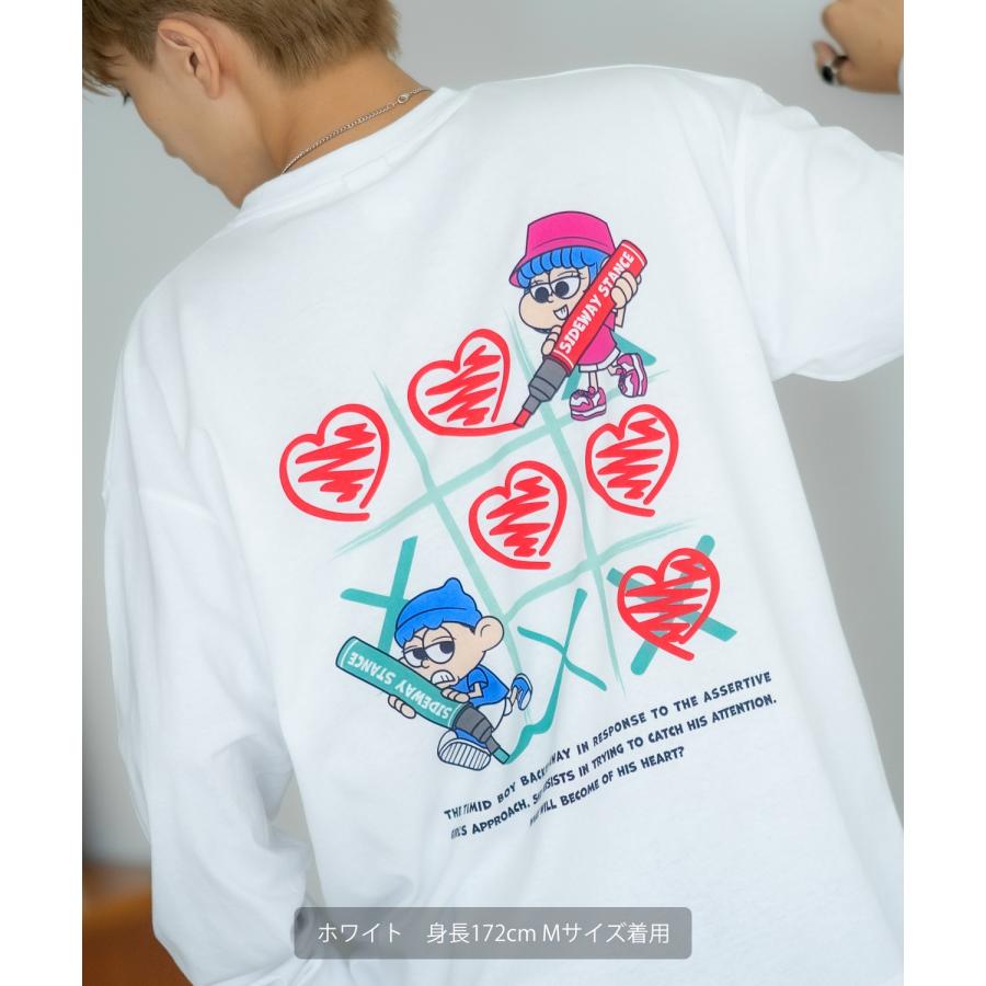 長袖Tシャツ メンズ SIDEWAY STANCE サイドウェイスタンス マルバツプリント カットソー ロンT 大きめ アメカジ カジュアル スケーター ストリート 古着MIX 韓国 | improves | 10