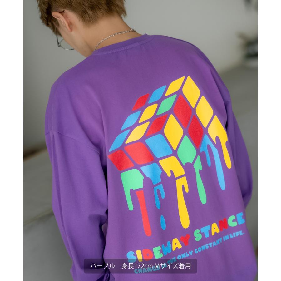 長袖Tシャツ メンズ SIDEWAY STANCE サイドウェイスタンス ドリップキューブ カットソー ロンT 大きめ アメカジ カジュアル スケーター ストリート 古着MIX 韓国 | improves | 17