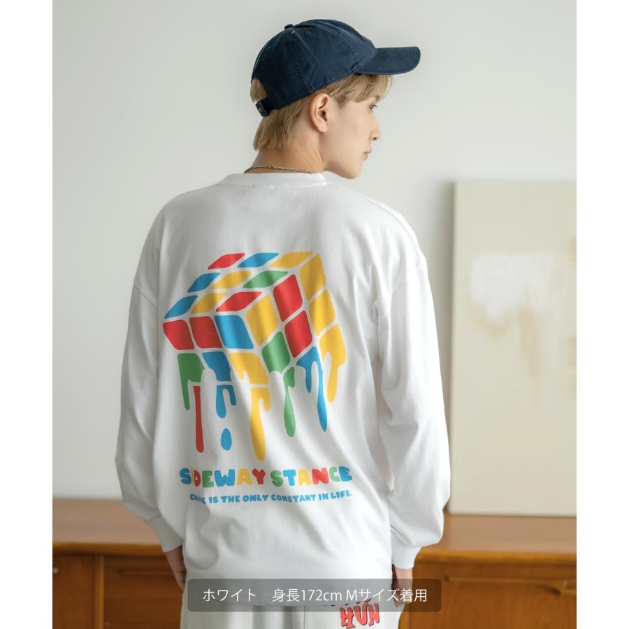 長袖Tシャツ メンズ SIDEWAY STANCE サイドウェイスタンス ドリップキューブ カットソー ロンT 大きめ アメカジ カジュアル スケーター ストリート 古着MIX 韓国 | improves | 06