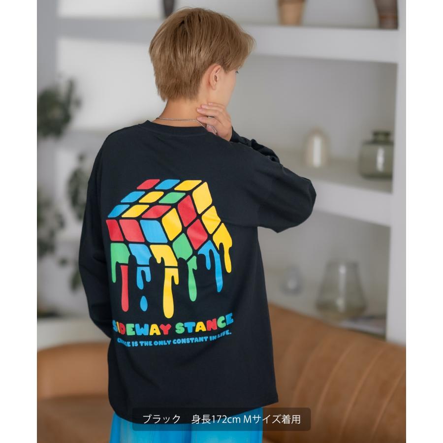 長袖Tシャツ メンズ SIDEWAY STANCE サイドウェイスタンス ドリップキューブ カットソー ロンT 大きめ アメカジ カジュアル スケーター ストリート 古着MIX 韓国 | improves | 10