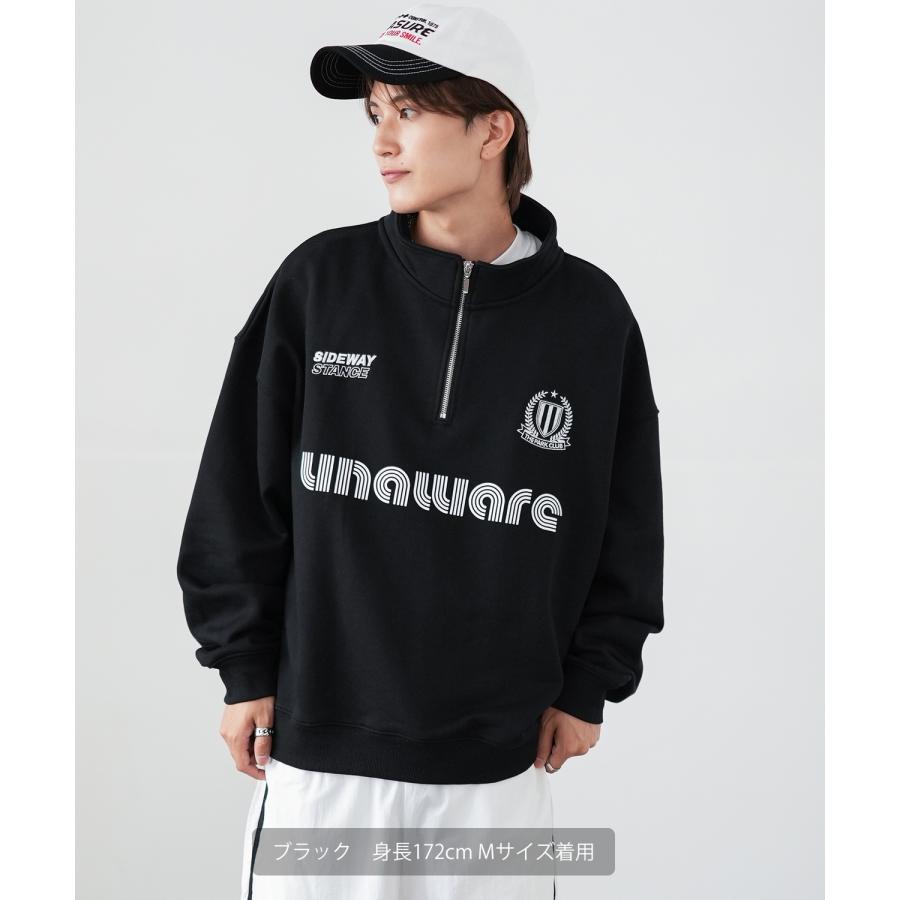 トレーナー メンズ SIDEWAY STANCE サイドウェイスタンス オリジナルプリント スウェットハーフジップ ゲームシャツ オーバーサイズ スケーター ストリート 韓国 | improves | 08