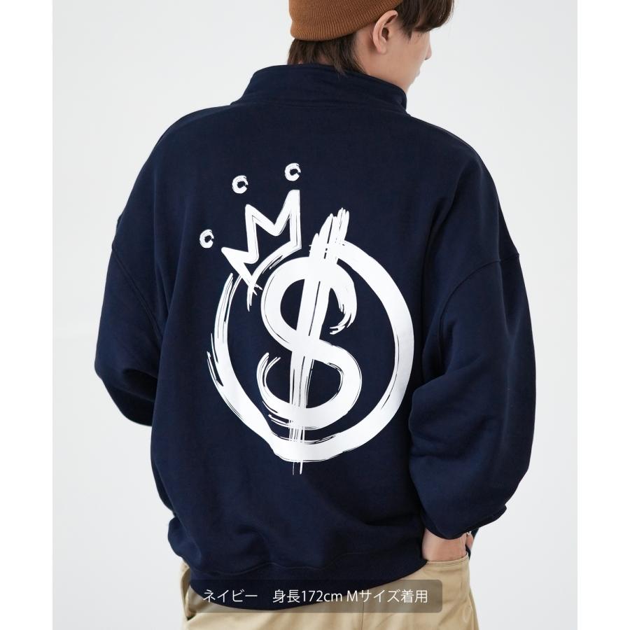 トレーナー メンズ SIDEWAY STANCE サイドウェイスタンス オリジナルプリント スウェットハーフジップ クラウンロゴ オーバーサイズ スケーター ストリート 韓国 | improves | 13