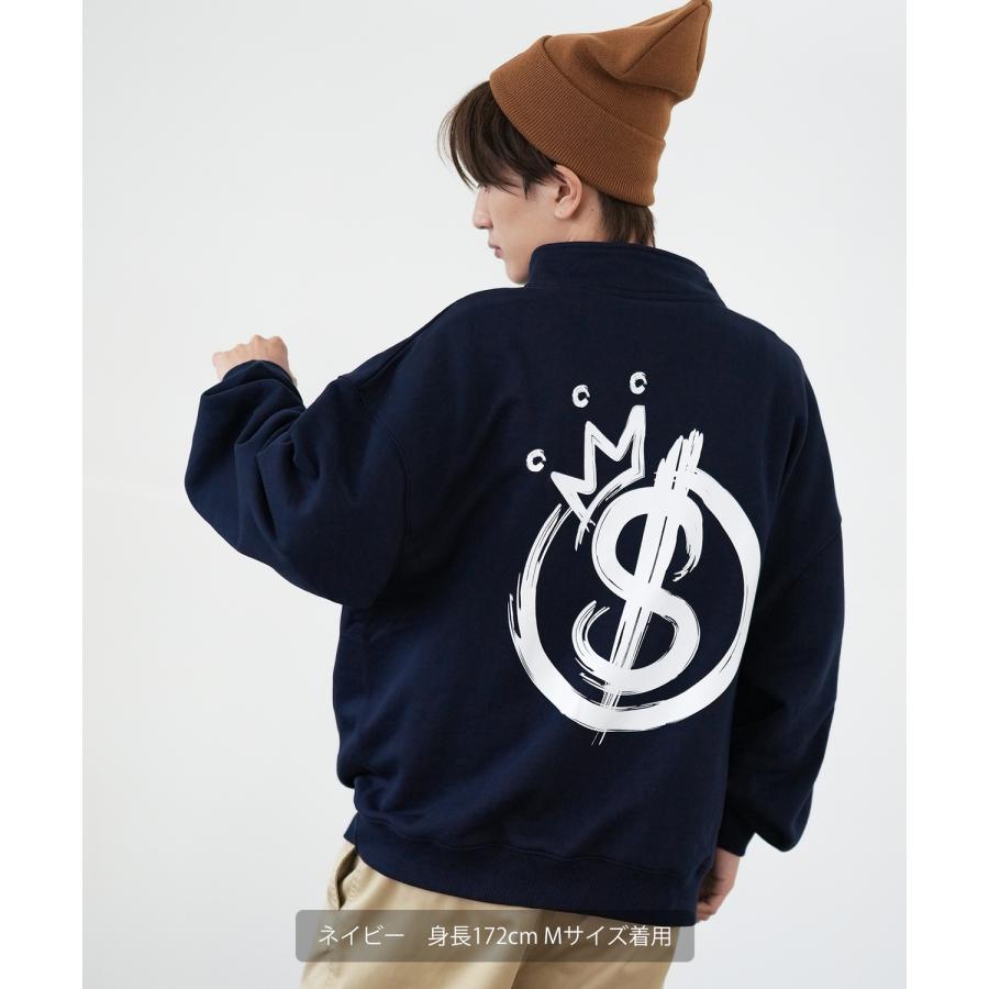 トレーナー メンズ SIDEWAY STANCE サイドウェイスタンス オリジナルプリント スウェットハーフジップ クラウンロゴ オーバーサイズ スケーター ストリート 韓国 | improves | 14