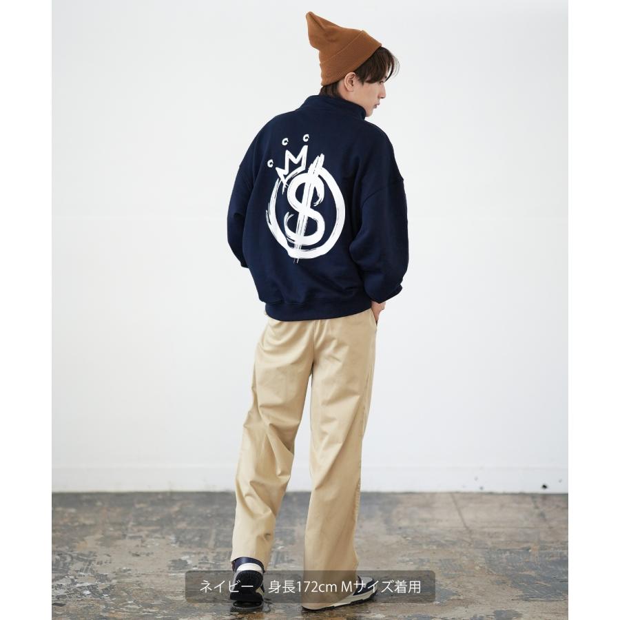 トレーナー メンズ SIDEWAY STANCE サイドウェイスタンス オリジナルプリント スウェットハーフジップ クラウンロゴ オーバーサイズ スケーター ストリート 韓国 | improves | 16