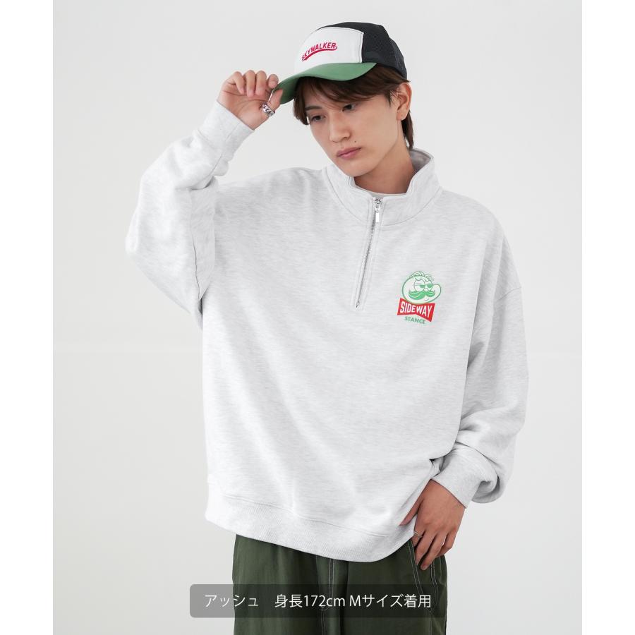 トレーナー メンズ SIDEWAY STANCE サイドウェイスタンス オリジナルプリント スウェットハーフジップ Mr.Sロゴ オーバーサイズ スケーター ストリート 韓国 | improves | 07