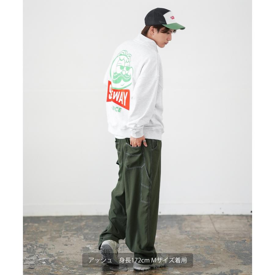 トレーナー メンズ SIDEWAY STANCE サイドウェイスタンス オリジナルプリント スウェットハーフジップ Mr.Sロゴ オーバーサイズ スケーター ストリート 韓国 | improves | 10