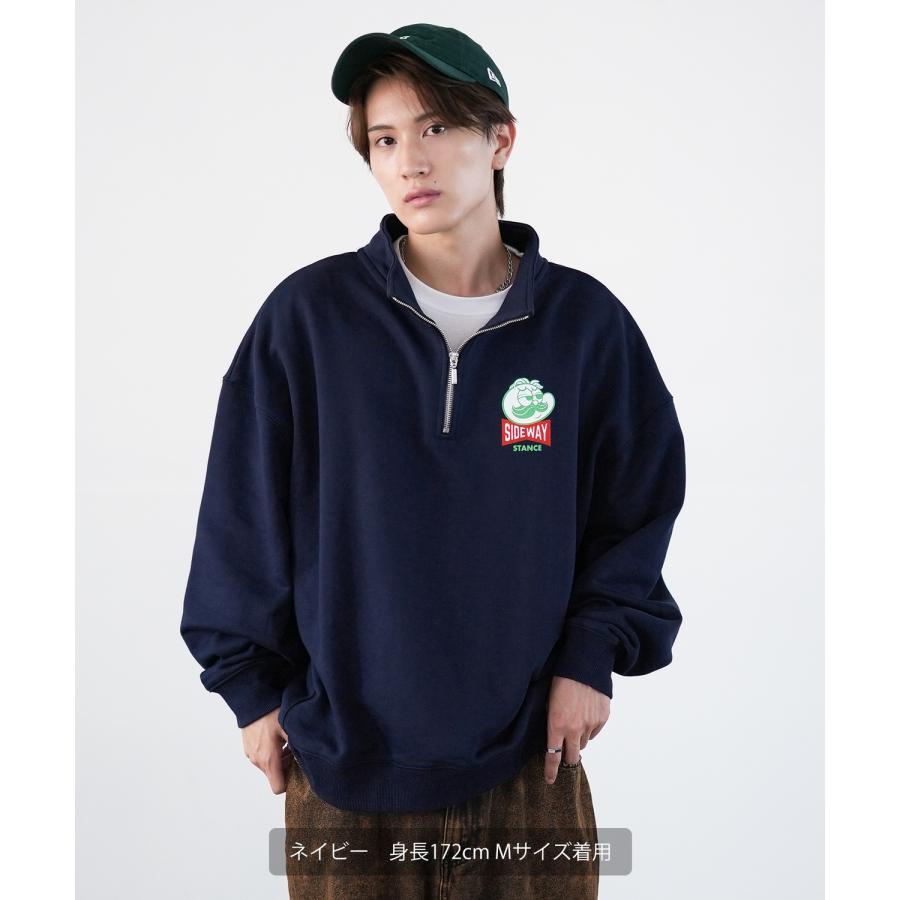 トレーナー メンズ SIDEWAY STANCE サイドウェイスタンス オリジナルプリント スウェットハーフジップ Mr.Sロゴ オーバーサイズ スケーター ストリート 韓国 | improves | 11