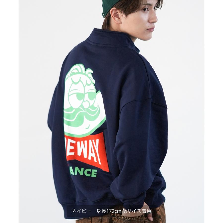 トレーナー メンズ SIDEWAY STANCE サイドウェイスタンス オリジナルプリント スウェットハーフジップ Mr.Sロゴ オーバーサイズ スケーター ストリート 韓国 | improves | 12
