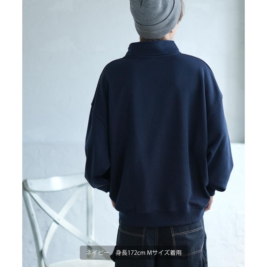 トレーナー メンズ SIDEWAY STANCE サイドウェイスタンス 厚盛刺しゅう スウェットハーフジップ サークルロゴ オーバーサイズ スケーター ストリート 韓国 | improves | 13