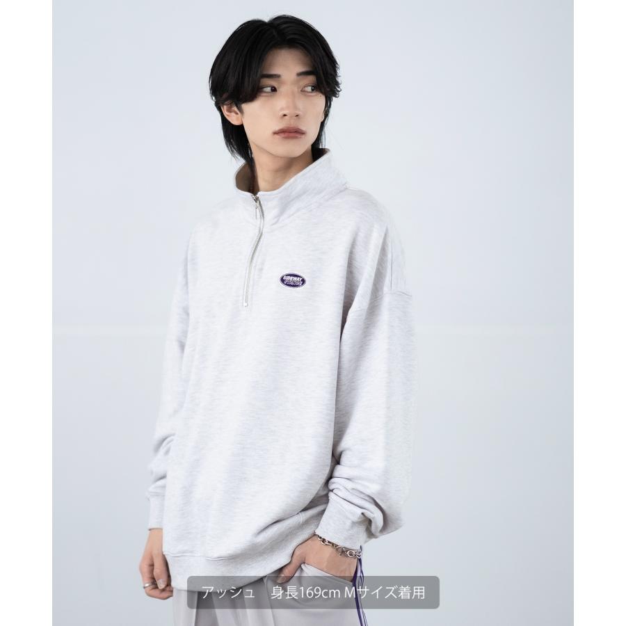トレーナー メンズ SIDEWAY STANCE サイドウェイスタンス 刺しゅう スウェットハーフジップ オーバルロゴ オーバーサイズ スケーター ストリート 韓国 | improves | 09