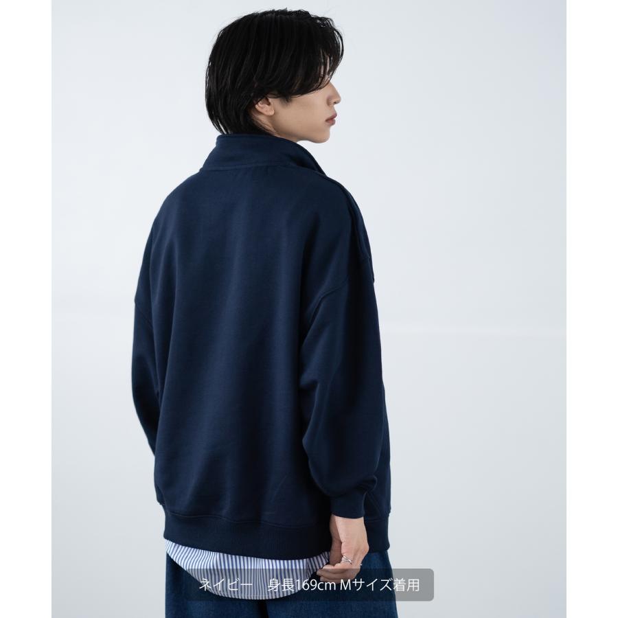 トレーナー メンズ SIDEWAY STANCE サイドウェイスタンス 刺しゅう スウェットハーフジップ ロゴ オーバーサイズ スケーター ストリート 韓国 | improves | 15