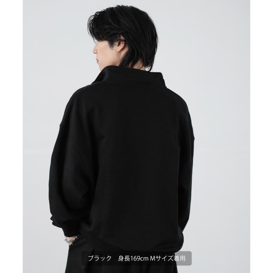 トレーナー メンズ SIDEWAY STANCE サイドウェイスタンス 刺しゅう スウェットハーフジップ ロゴ オーバーサイズ スケーター ストリート 韓国 | improves | 05