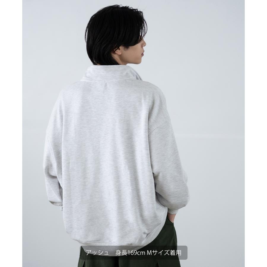 トレーナー メンズ SIDEWAY STANCE サイドウェイスタンス 刺しゅう スウェットハーフジップ ロゴ オーバーサイズ スケーター ストリート 韓国 | improves | 10