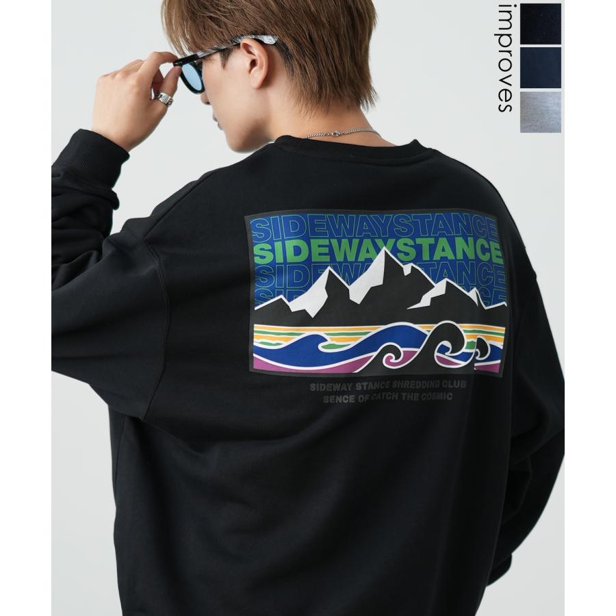 トレーナー メンズ SIDEWAY STANCE サイドウェイスタンス オリジナルプリント グラフィック スウェット ボックスロゴ オーバーサイズ アメカジ カジュアル | improves