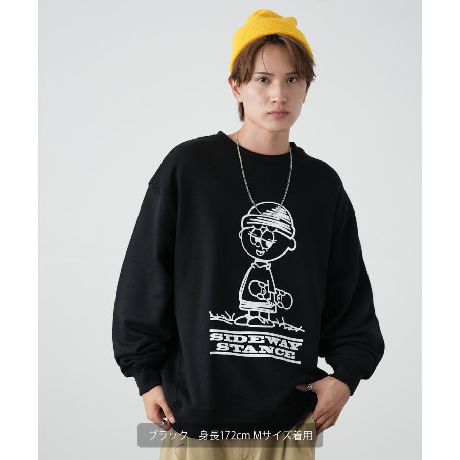 トレーナー メンズ SIDEWAY STANCE サイドウェイスタンス オリジナルプリント グラフィック スウェット イラストボーイ オーバーサイズ アメカジ カジュアル | improves | 04