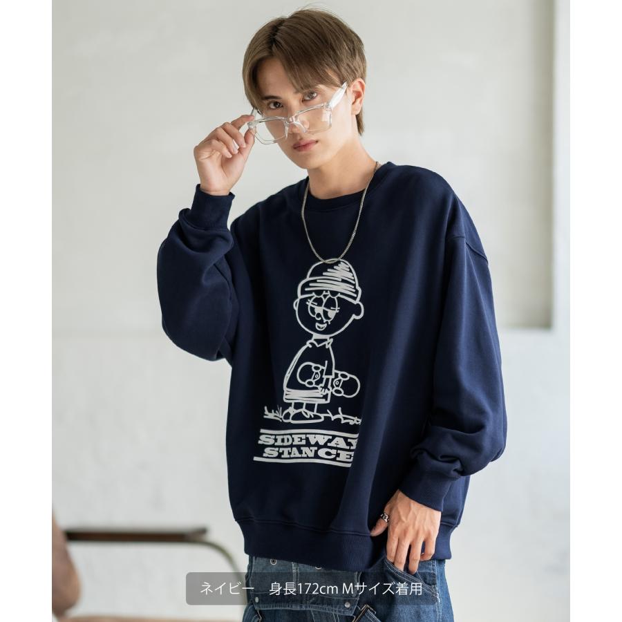 トレーナー メンズ SIDEWAY STANCE サイドウェイスタンス オリジナルプリント グラフィック スウェット イラストボーイ オーバーサイズ アメカジ カジュアル | improves | 11