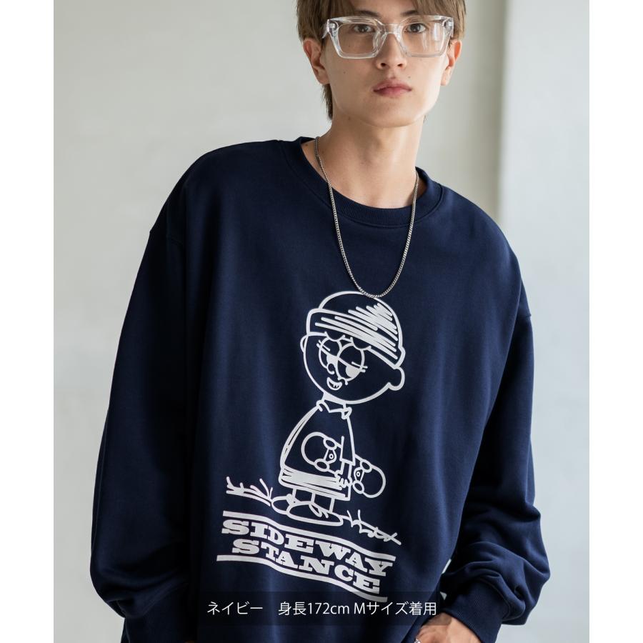 トレーナー メンズ SIDEWAY STANCE サイドウェイスタンス オリジナルプリント グラフィック スウェット イラストボーイ オーバーサイズ アメカジ カジュアル | improves | 12